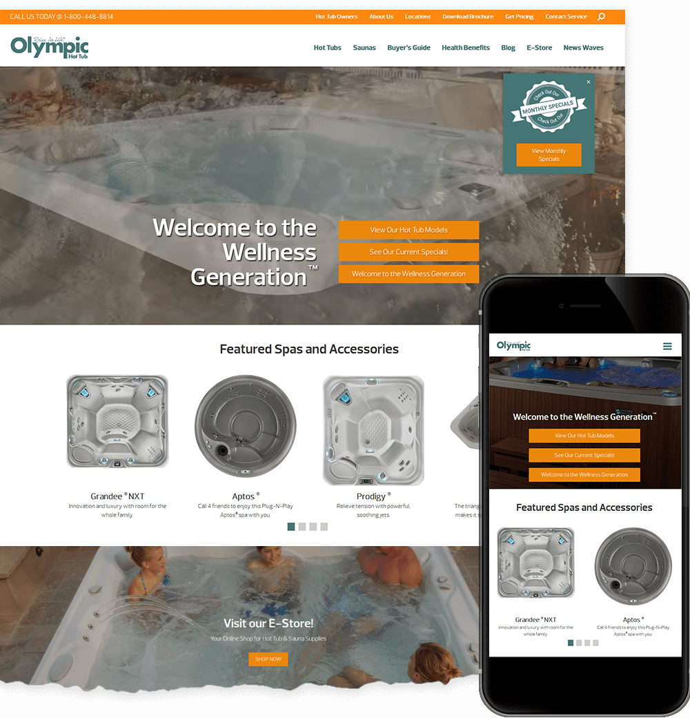 new Olympic Hot Tubs site